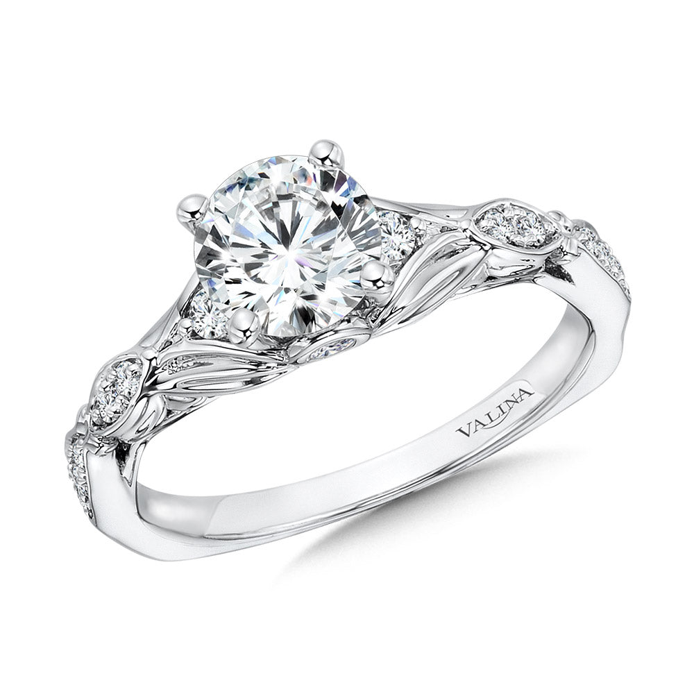 Vintage Tapered Diamond Engagement Ring — R1074W