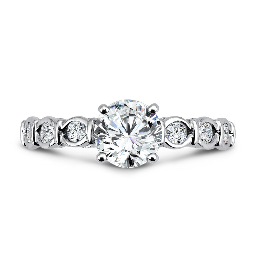 Straight Diamond Engagement Ring — R1075W