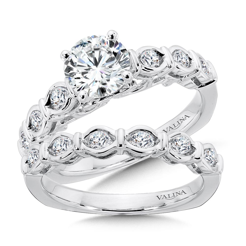 Straight Diamond Engagement Ring — R1075W