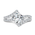 Six-Prong Bypass Split Shank Diamond Engagement Ring — R1078W