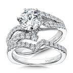 Six-Prong Bypass Split Shank Diamond Engagement Ring — R1078W