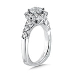 Unique Diamond Halo Engagement Ring — R1079W