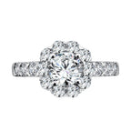 Unique Diamond Halo Engagement Ring — R1079W
