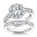 Unique Diamond Halo Engagement Ring — R1079W