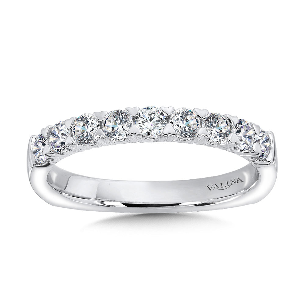 Unique Straight Diamond Wedding Band — R1080BW