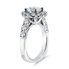 Unique Diamond Halo Engagement Ring — R1080W