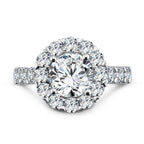 Unique Diamond Halo Engagement Ring — R1080W