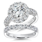 Unique Diamond Halo Engagement Ring — R1080W