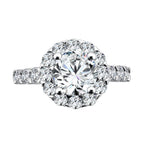 Unique Diamond Halo Engagement Ring — R1081W