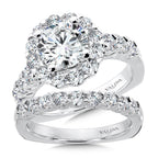 Unique Diamond Halo Engagement Ring — R1081W