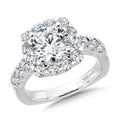 Unique Cushion-Shaped Halo Diamond Engagement Ring — R1082W