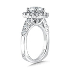 Unique Cushion-Shaped Halo Diamond Engagement Ring — R1082W