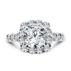 Unique Cushion-Shaped Halo Diamond Engagement Ring — R1082W