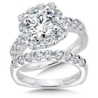 Unique Cushion-Shaped Halo Diamond Engagement Ring — R1082W