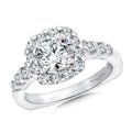 Unique Cushion-Shaped Halo Diamond Engagement Ring — R1083W