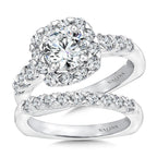 Unique Cushion-Shaped Halo Diamond Engagement Ring — R1083W
