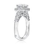 Unique Cushion-Shaped Halo Diamond Engagement Ring — R1084W