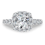 Unique Cushion-Shaped Halo Diamond Engagement Ring — R1084W