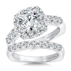 Unique Cushion-Shaped Halo Diamond Engagement Ring — R1084W