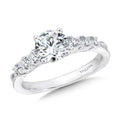 Tapered Straight Diamond Engagement Ring — R1089W