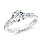 Tapered Straight Diamond Engagement Ring — R1089W