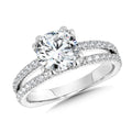 Double-Prong Split Shank Diamond Engagement Ring — R1091W