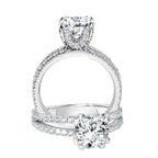 Double-Prong Split Shank Diamond Engagement Ring — R1091W