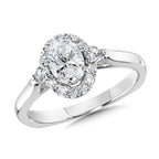 Oval Diamond Halo Engagement Ring — R1092W