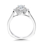 Oval Diamond Halo Engagement Ring — R1092W