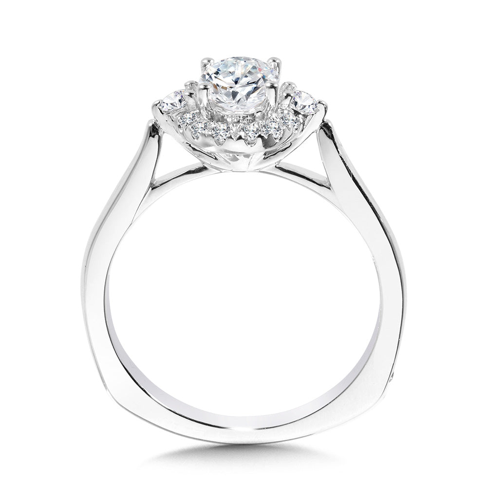 Oval Diamond Halo Engagement Ring — R1092W