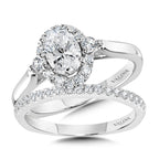Oval Diamond Halo Engagement Ring — R1092W