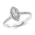 Marquise Diamond Straight Halo Engagement Ring — R1096W