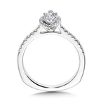 Marquise Diamond Straight Halo Engagement Ring — R1096W
