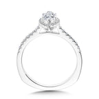 Marquise Diamond Straight Halo Engagement Ring — R1097W