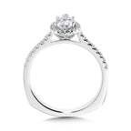 Pear Diamond Straight Halo Engagement Ring — R1098W