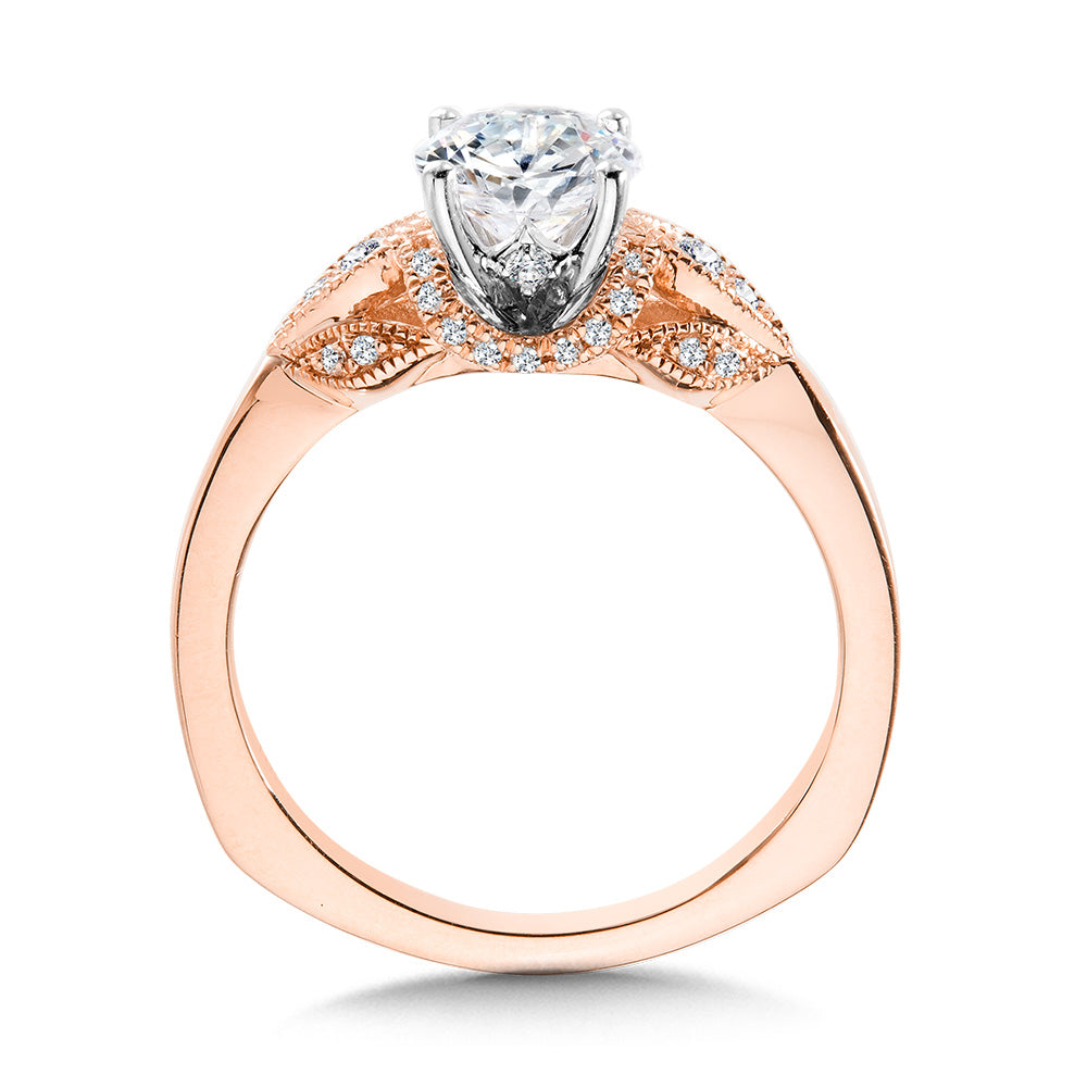 Vintage Milgrain Diamond Engagement Ring — R1099P