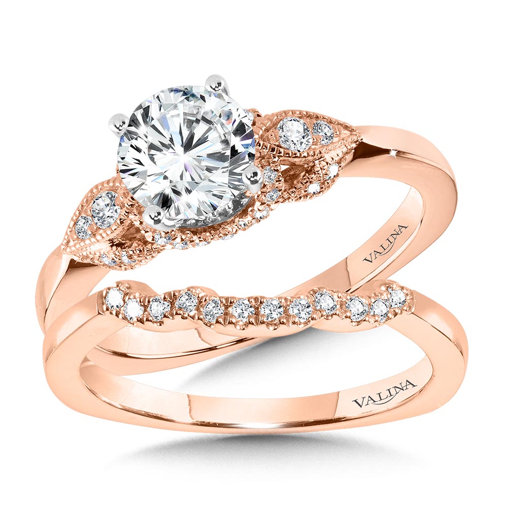 Vintage Milgrain Diamond Engagement Ring — R1099P
