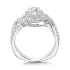 Crisscross Diamond Triple-Halo Engagement Ring — R1100W
