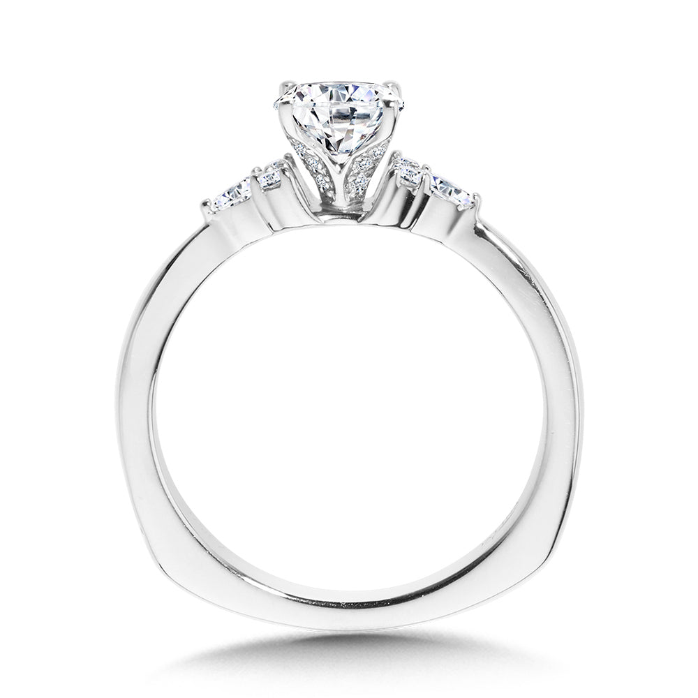 Tapered Diamond Engagement Ring — R1102W