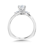 Tapered 3 Stone Round and Pear Diamond Engagement Ring — R1103W