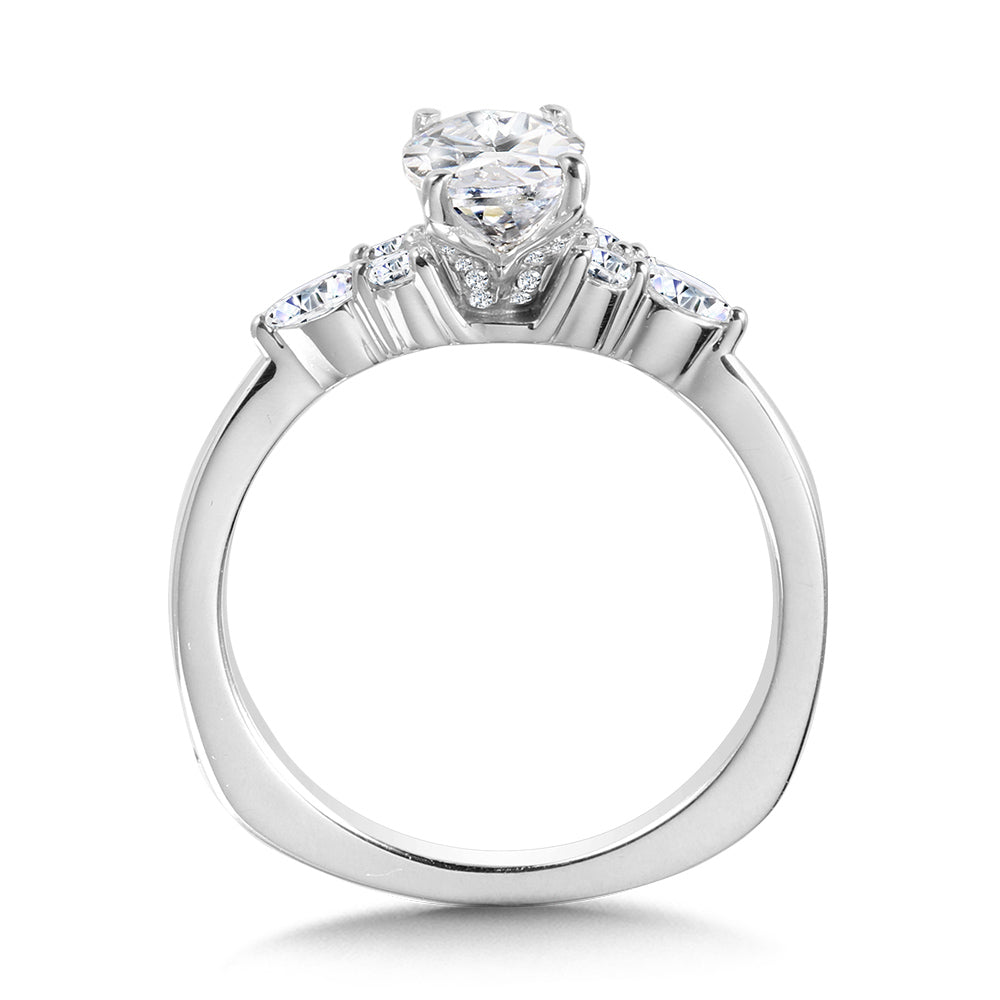 Tapered Diamond Engagement Ring — R1106W
