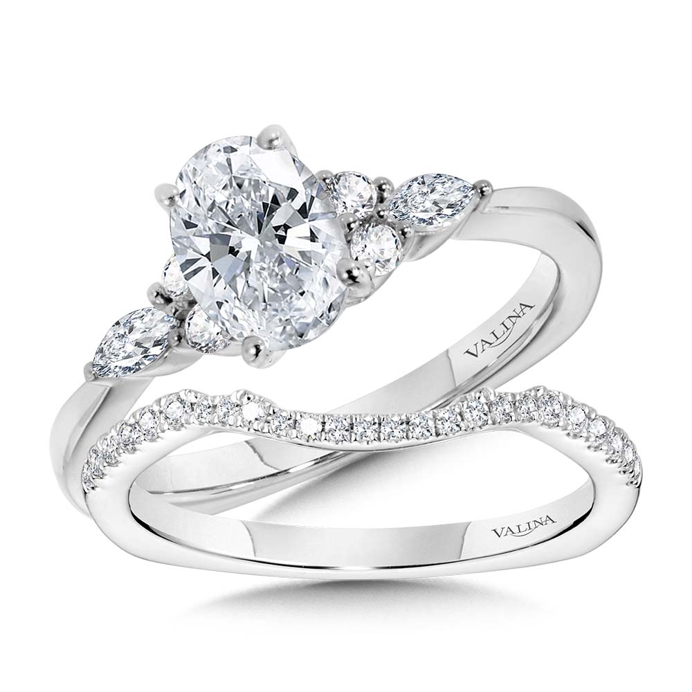 Tapered Diamond Engagement Ring — R1106W
