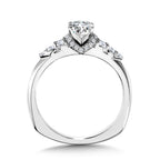 Tapered Oval Diamond Engagement Ring — R1107W