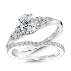 Tapered Oval Diamond Engagement Ring — R1107W