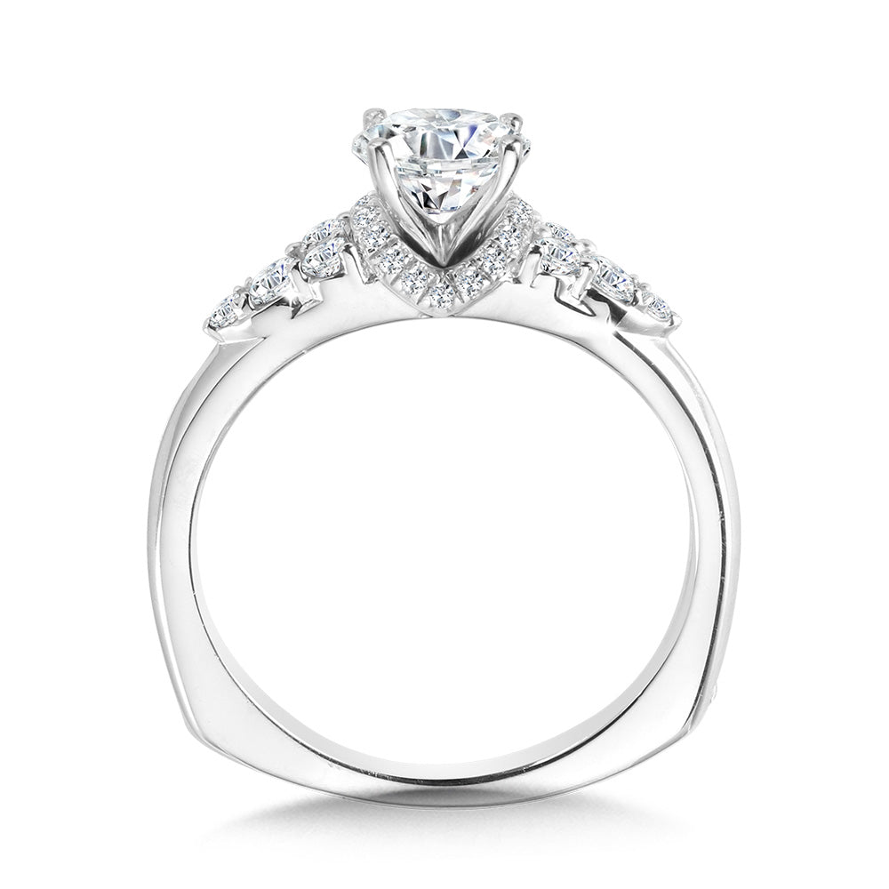 Tapered Diamond Engagement Ring — R1108W