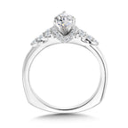Tapered Pear Diamond Engagement Ring — R1109W