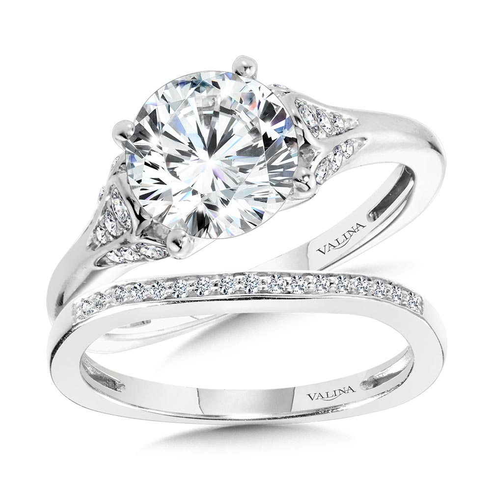 Tapered Diamond Engagement Ring — R1110W