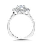 Floral Halo Diamond Engagement Ring — R1111W