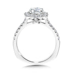 Floral Halo Diamond Engagement Ring — R1112W