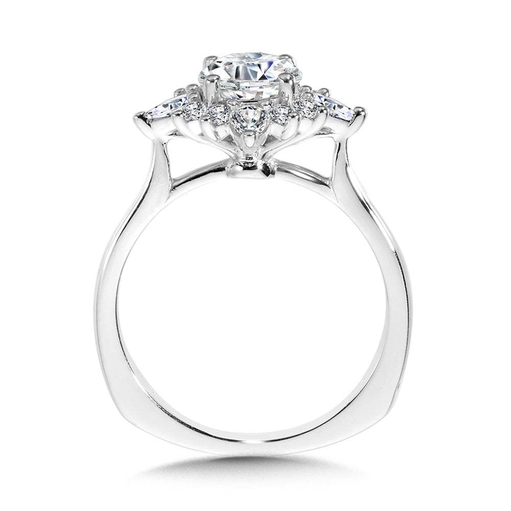 Star Halo Diamond Engagement Ring — R1113W